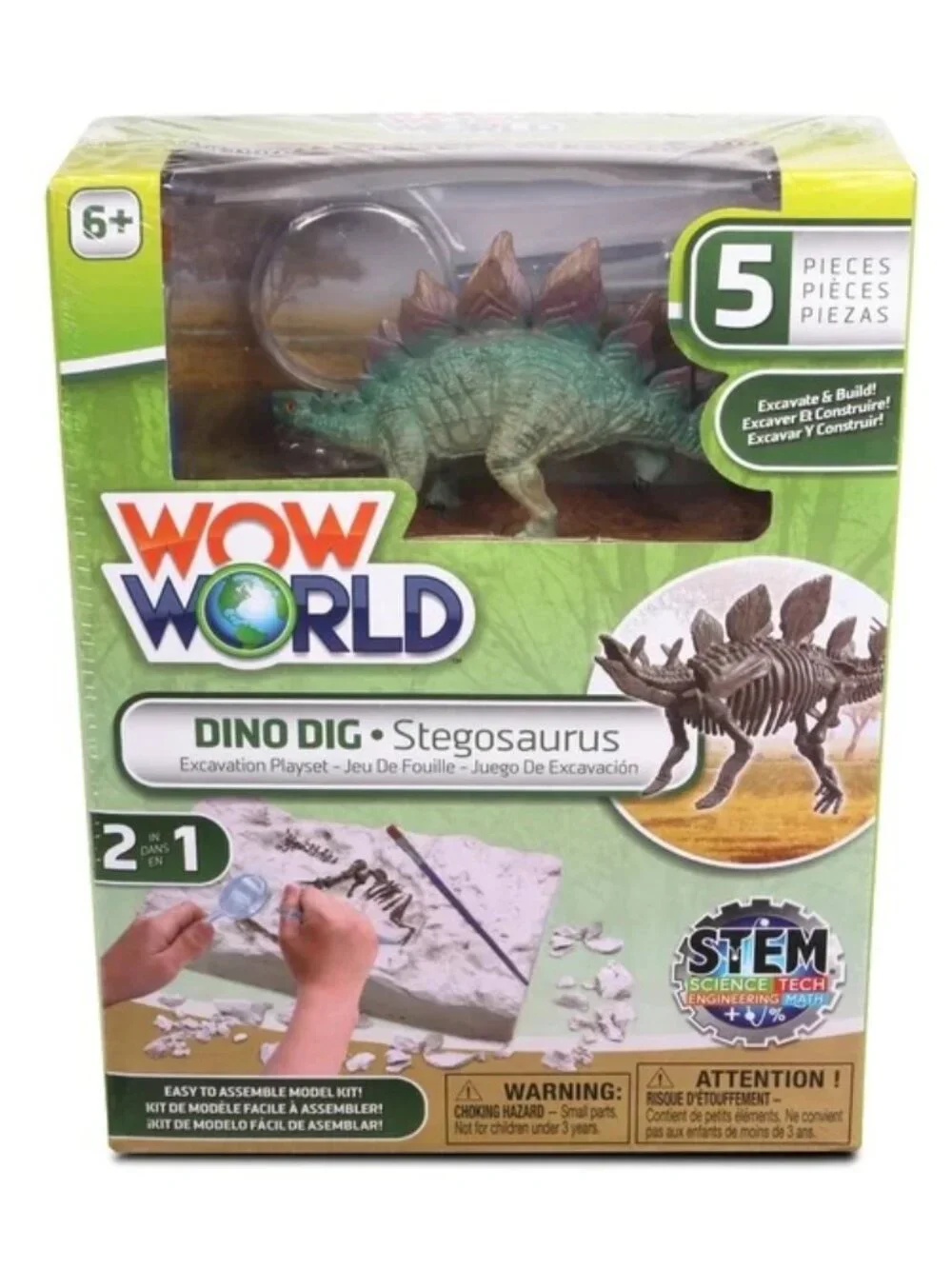 WOW WORLD DINO DIG - Dinosaur Excavation Playset - Set of Two (2) - NEW NIB